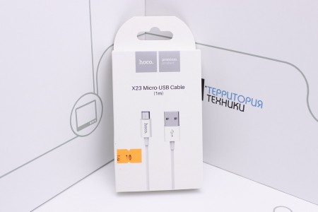Кабель Hoco X23 SKILLED Flash USB - microUSB 1m White