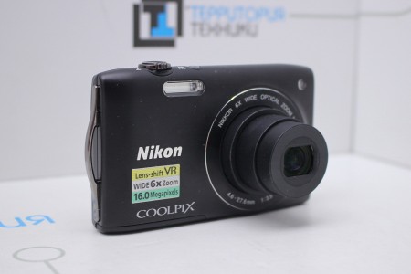 Фотоаппарат Б/У цифровой Nikon Coolpix S3300 Black